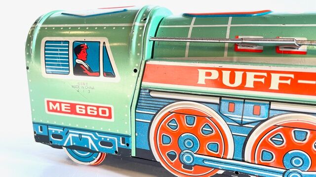 Metal toy vintage locomotive