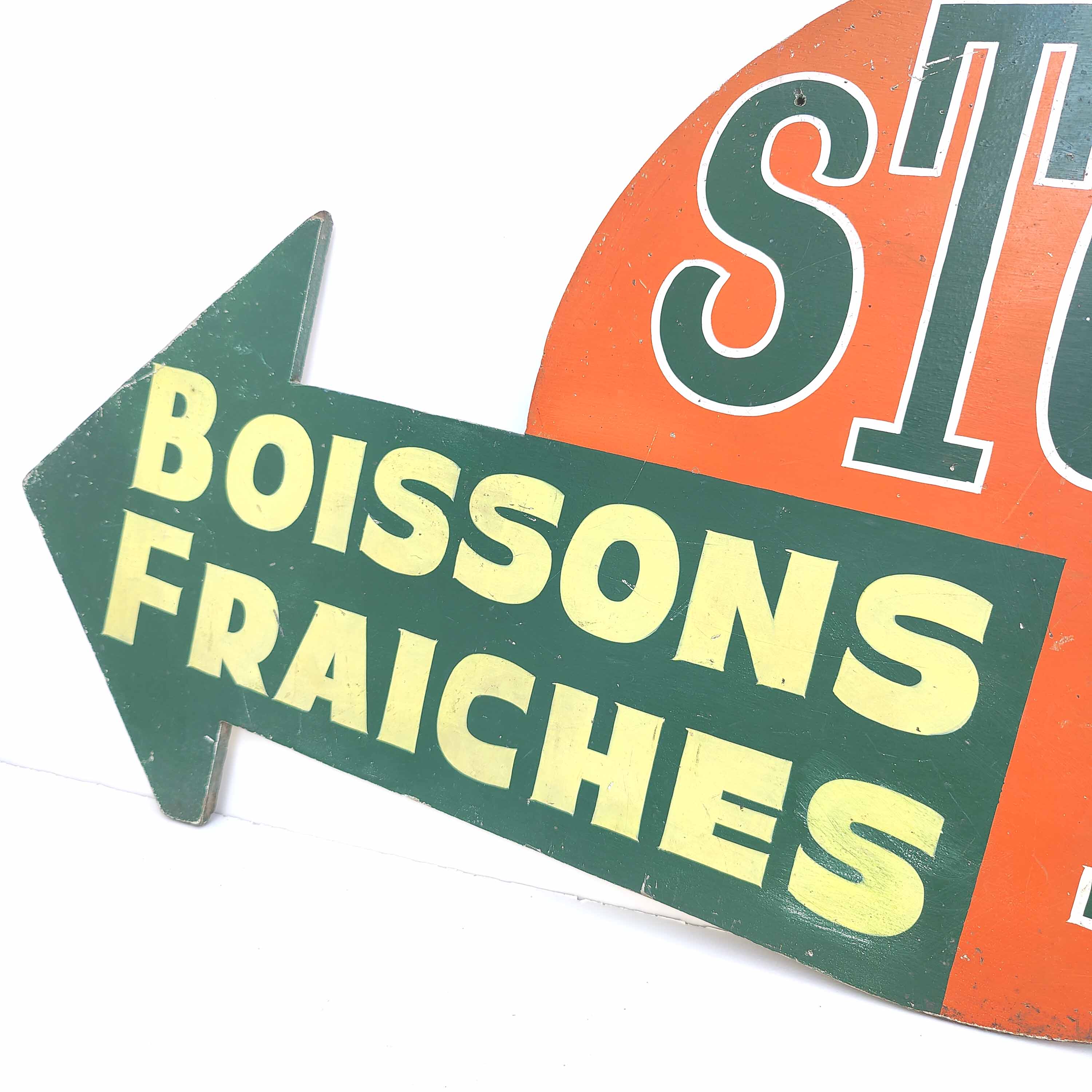 Sign sign arrow vintage bistro guinguette wood panel