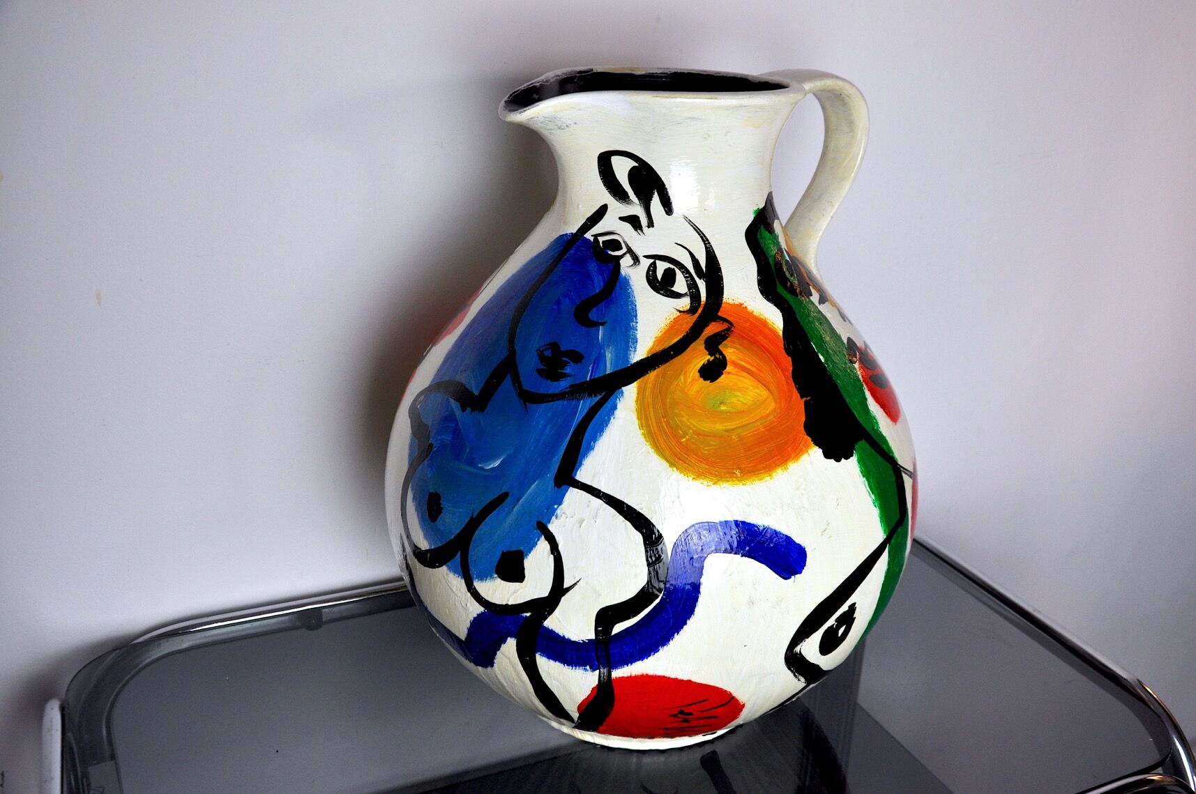 Vase painted by Peter Robert Keil, signed, Germany, 1984