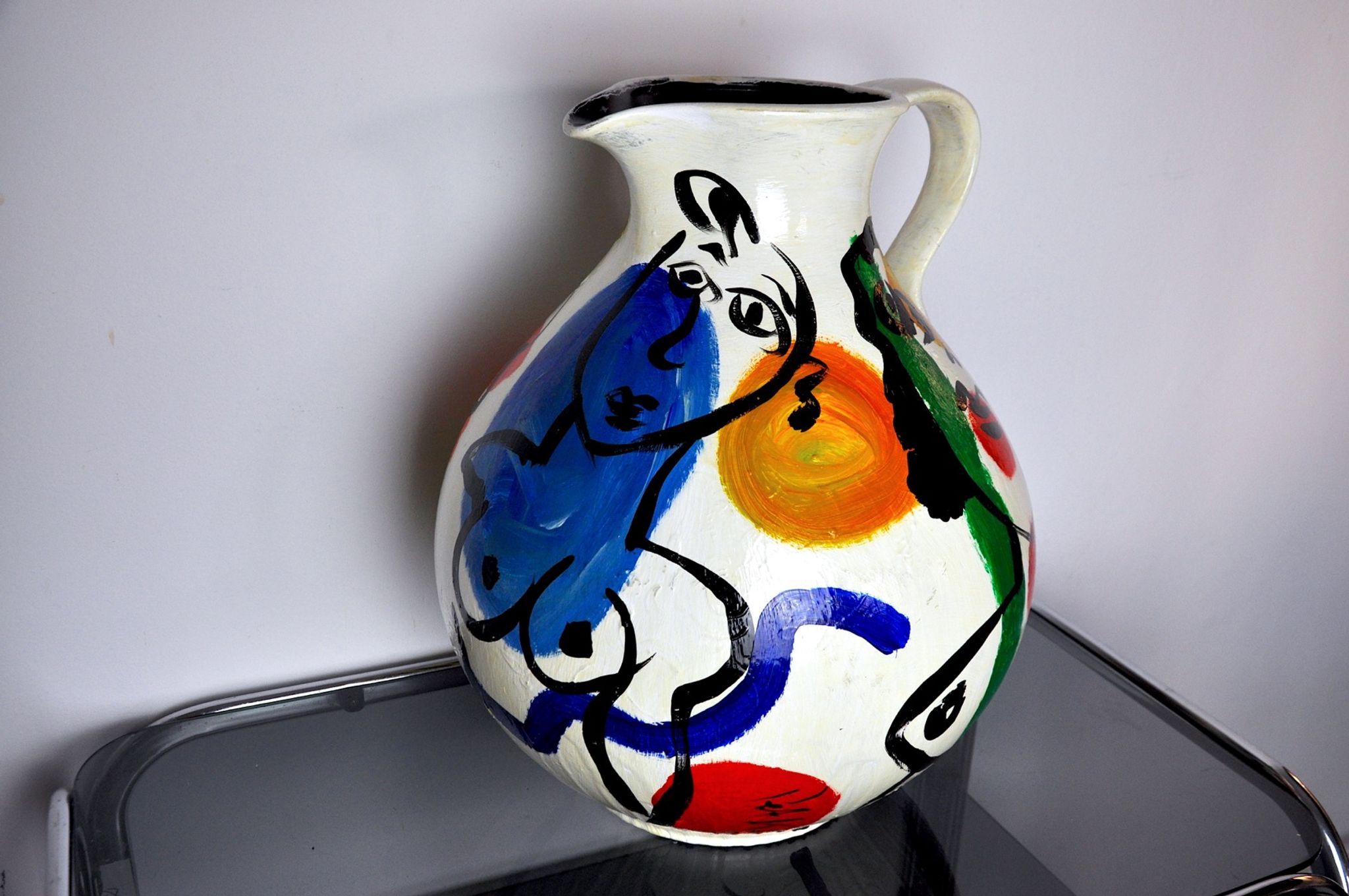 Vase peint par Peter Robert Keil, signé, Allemagne, 1984