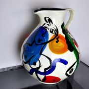 Vase peint par Peter Robert Keil, signé, Allemagne, 1984