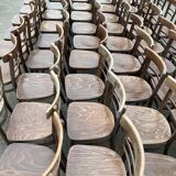 Set of 40 old beech bistro chairs