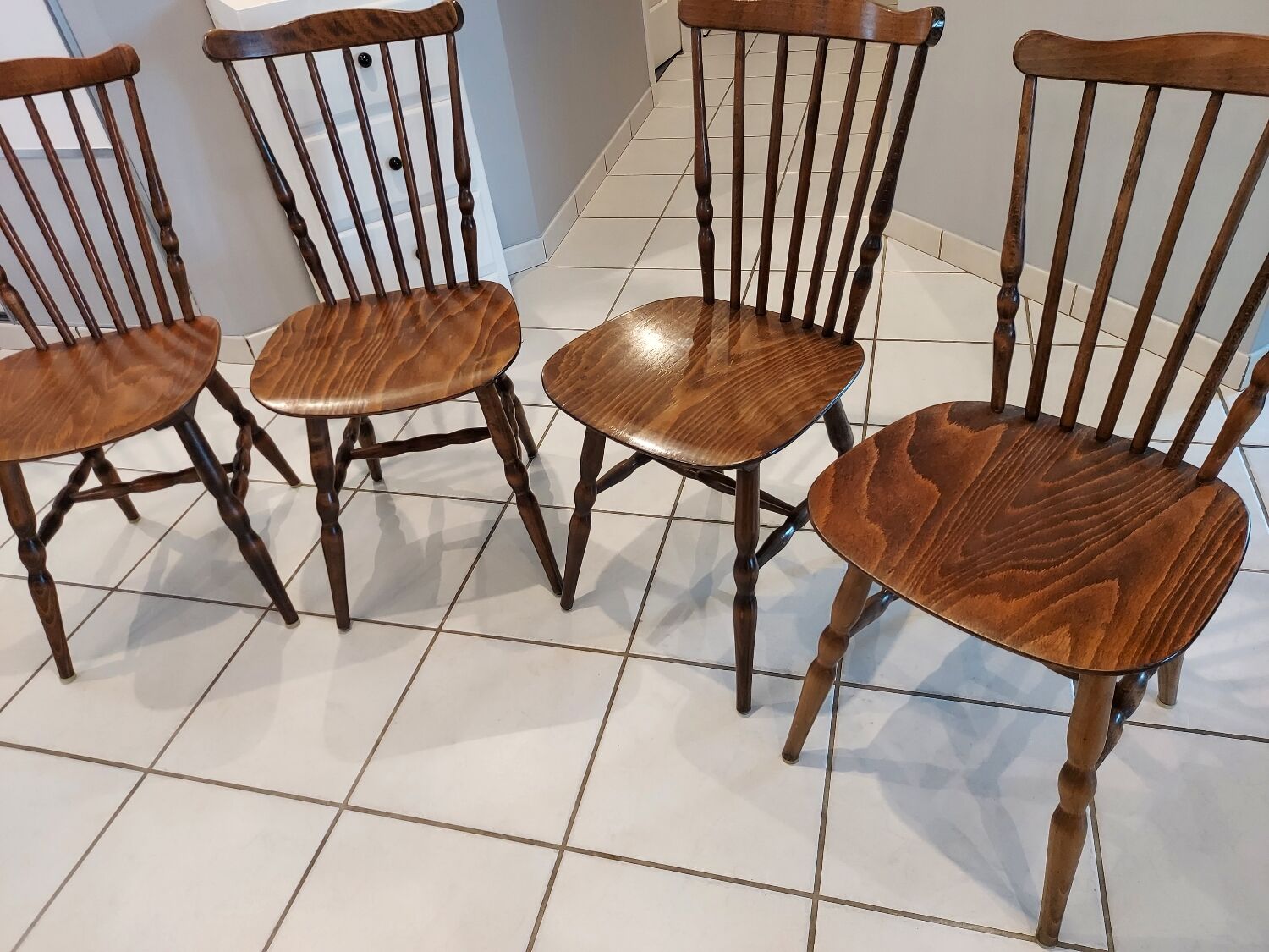 Set of 4 Baumann bistro chairs from the 1970s