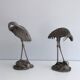 Pair of silver-plated herons