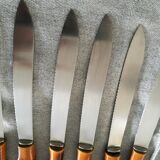 6 antique bamboo handle knives