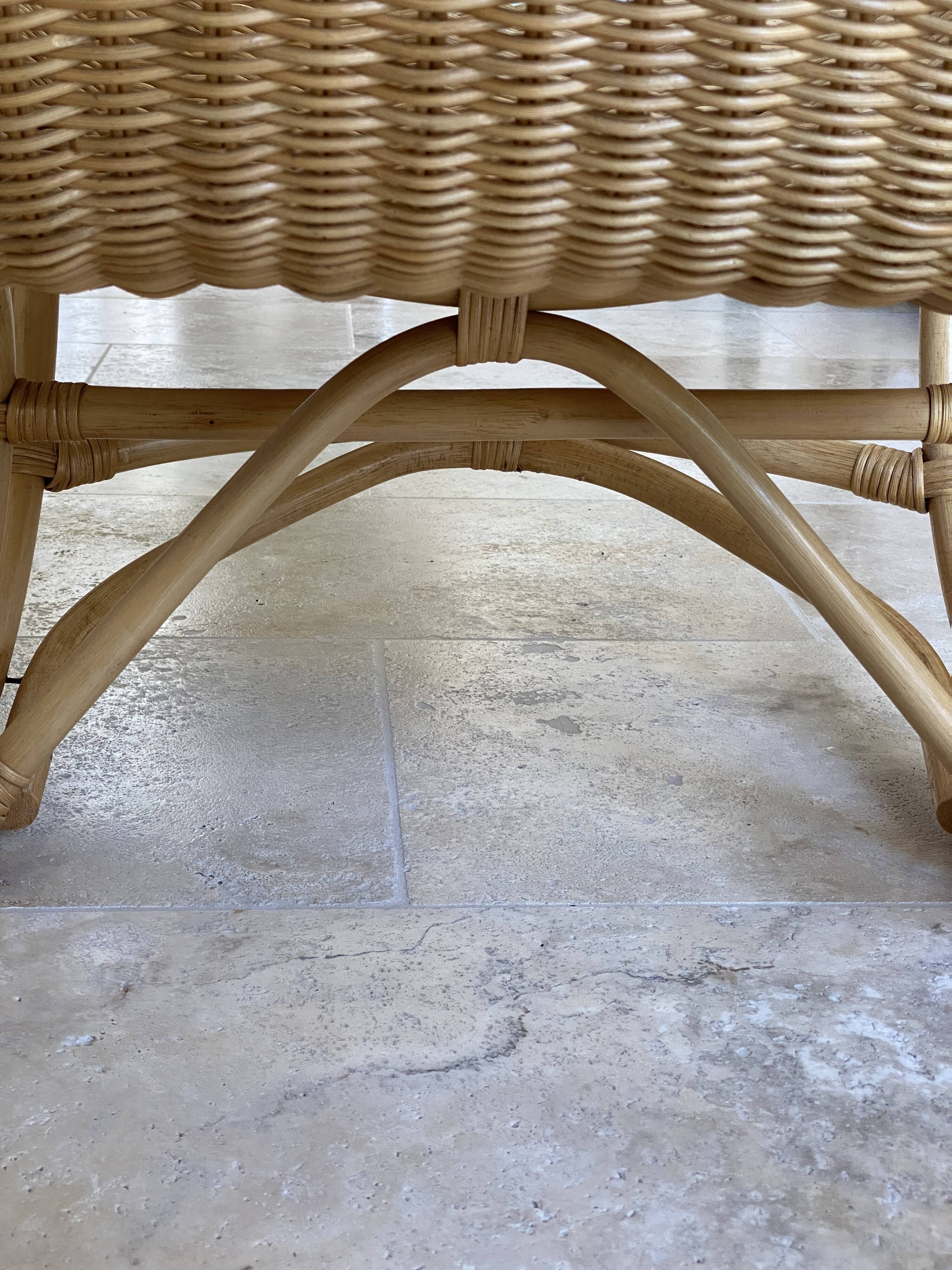 Natural rattan rocking chair.