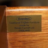 Partner desk Bevan Funnell in hardwood with leather top and gold leaf gilding.