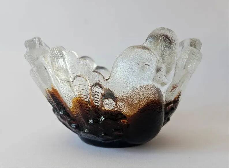 Midcentury Pertti Santalahti Glass Bowl, Humppila, Finland, 1960s
