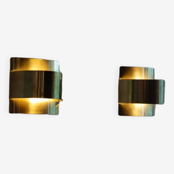 Pair of brass wall lights by Peter Celsing 1970