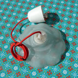 Suspension ancienne, abat jour en verre, luminaire vintage
