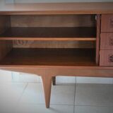 Scandinavian sideboard in teak and teak veneer in the late 60s