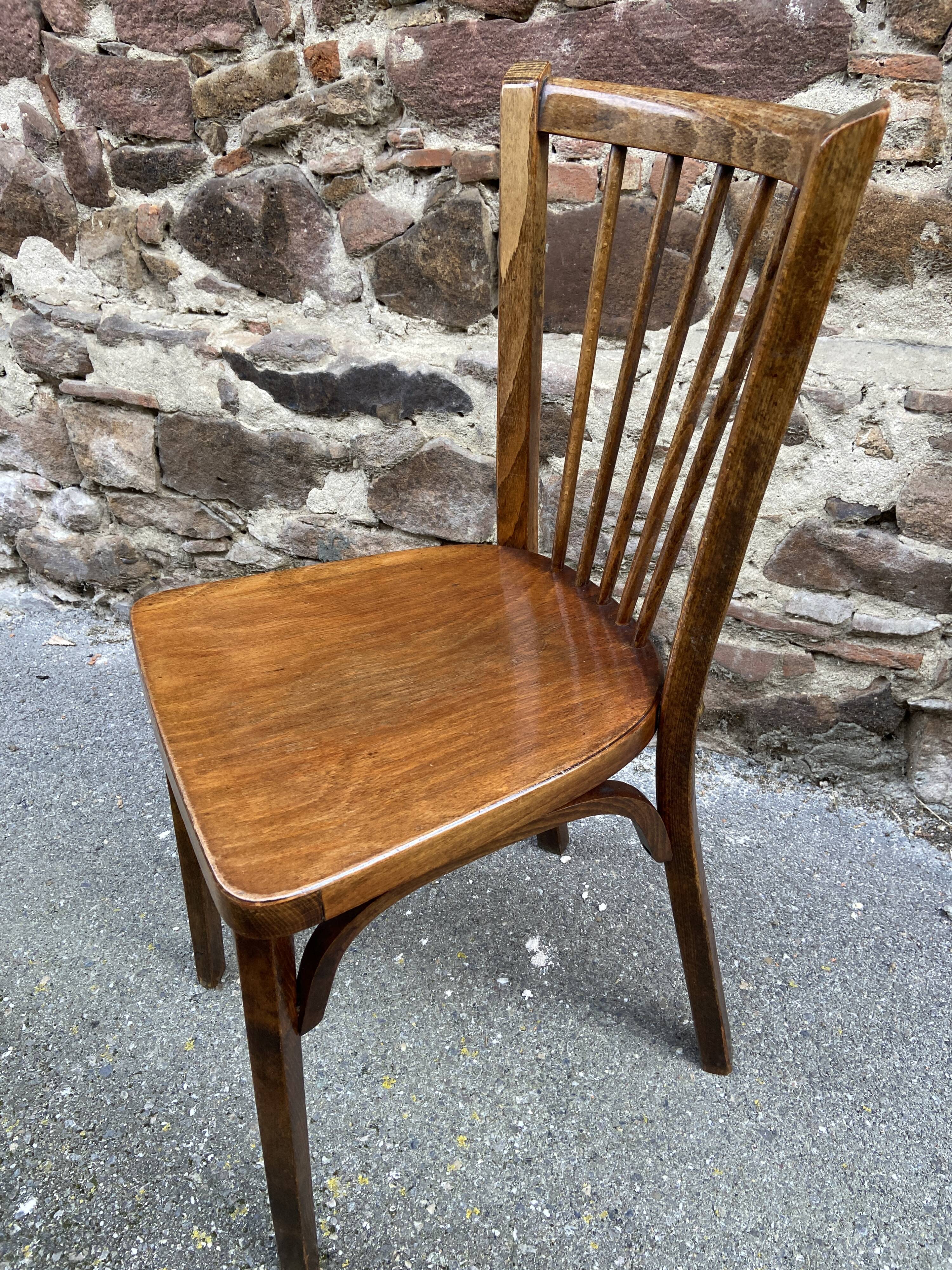 set of 4 Viennese chairs Curved wood Restaurant Paris bistro Fischel Baumann fanett Nr 12 years