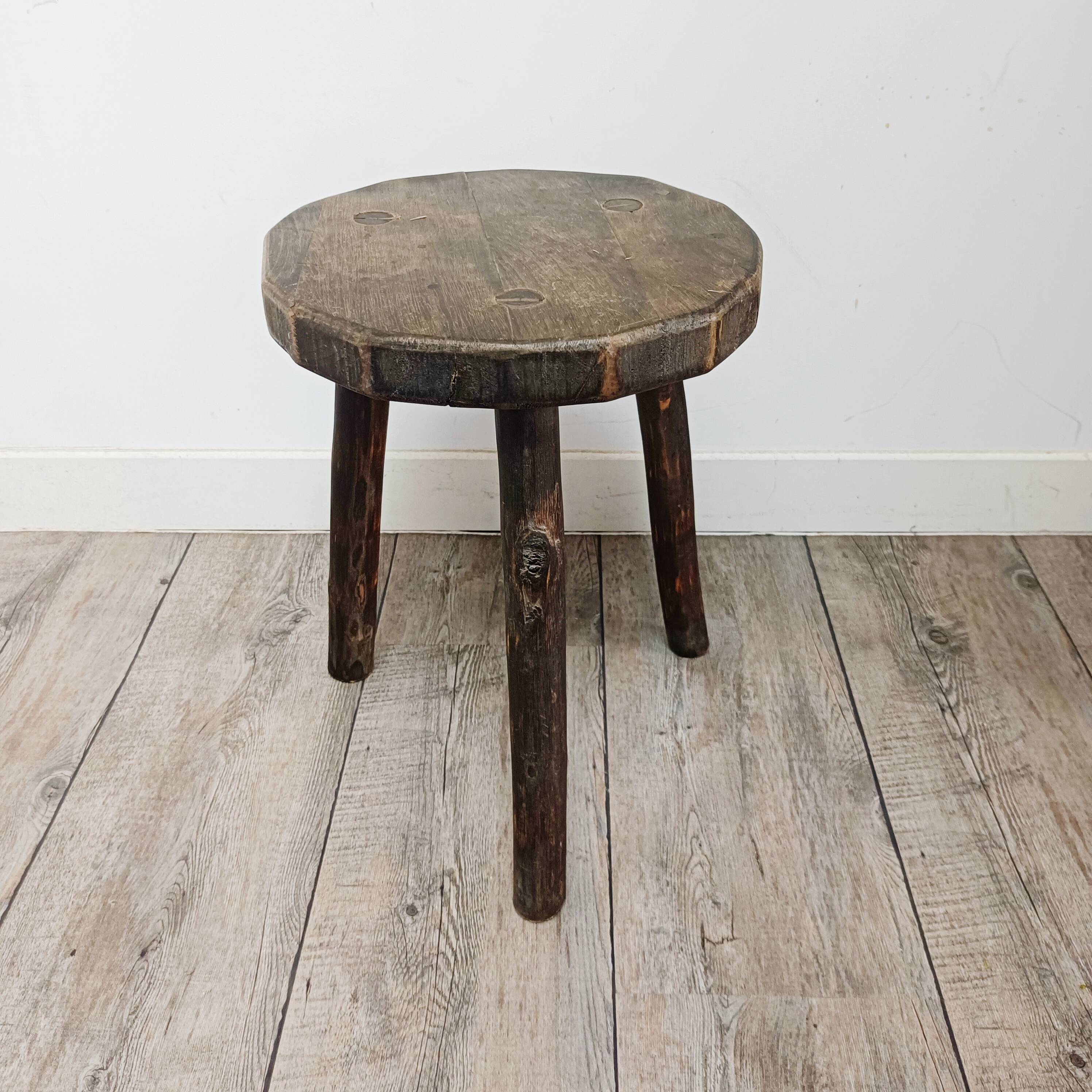 Rustic tripod stool