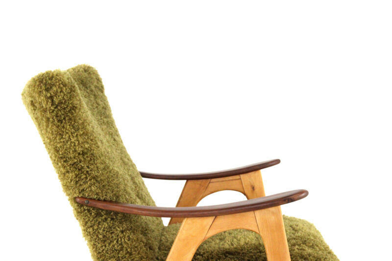 Two tone doodle armchair 'Wing'  fully restored unique upholstery wingback