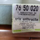 Set of 8 anthracite gray presentation plates from Christofle Paris