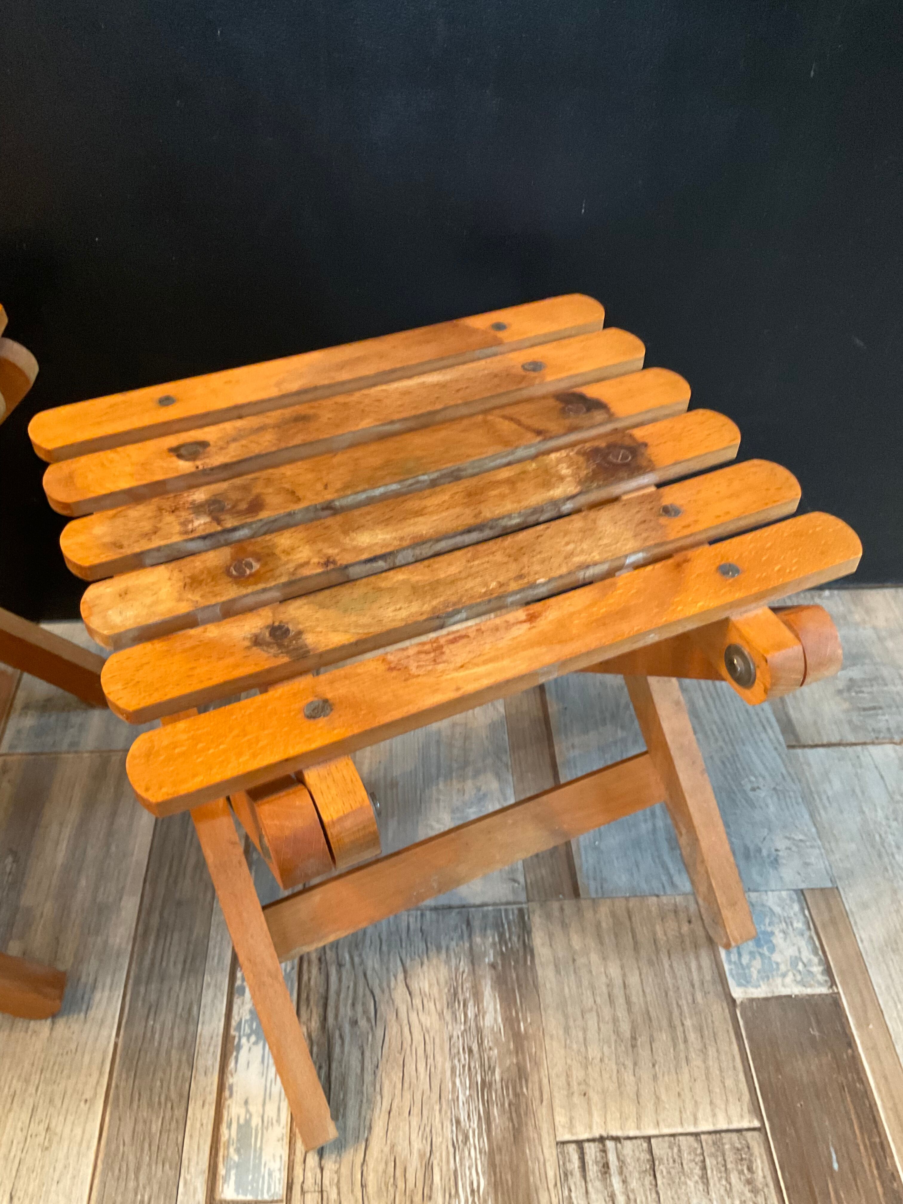 Duo of vintage folding wooden plant doors