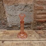 Pink glass candlestick