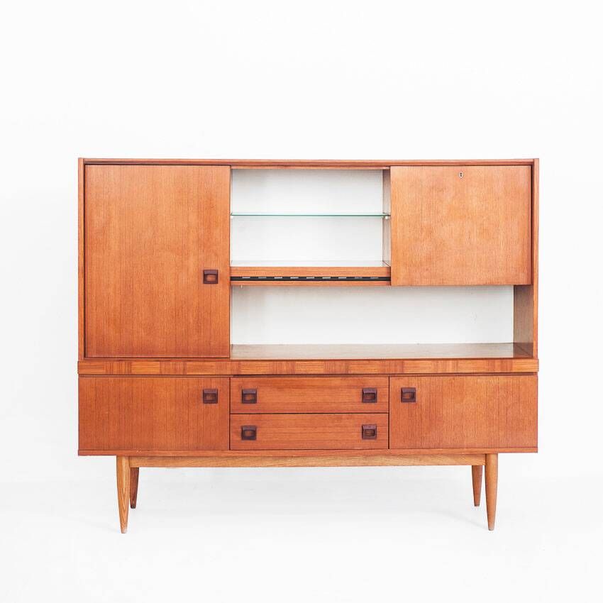 Scandinavian style vintage sideboard. Teak wood. France, 1960s.