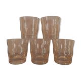5 iridescent aperitif glasses