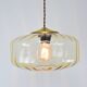 Vintage Light Beige Glass and Brass Pendant Lamp