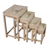 Four French coffee tables in lacquered and painted wood
