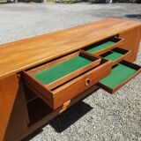 Scandinavian teak row 4 sliding doors - 60s