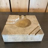 Cerrie Nestore travertine ashtray and table lighter set