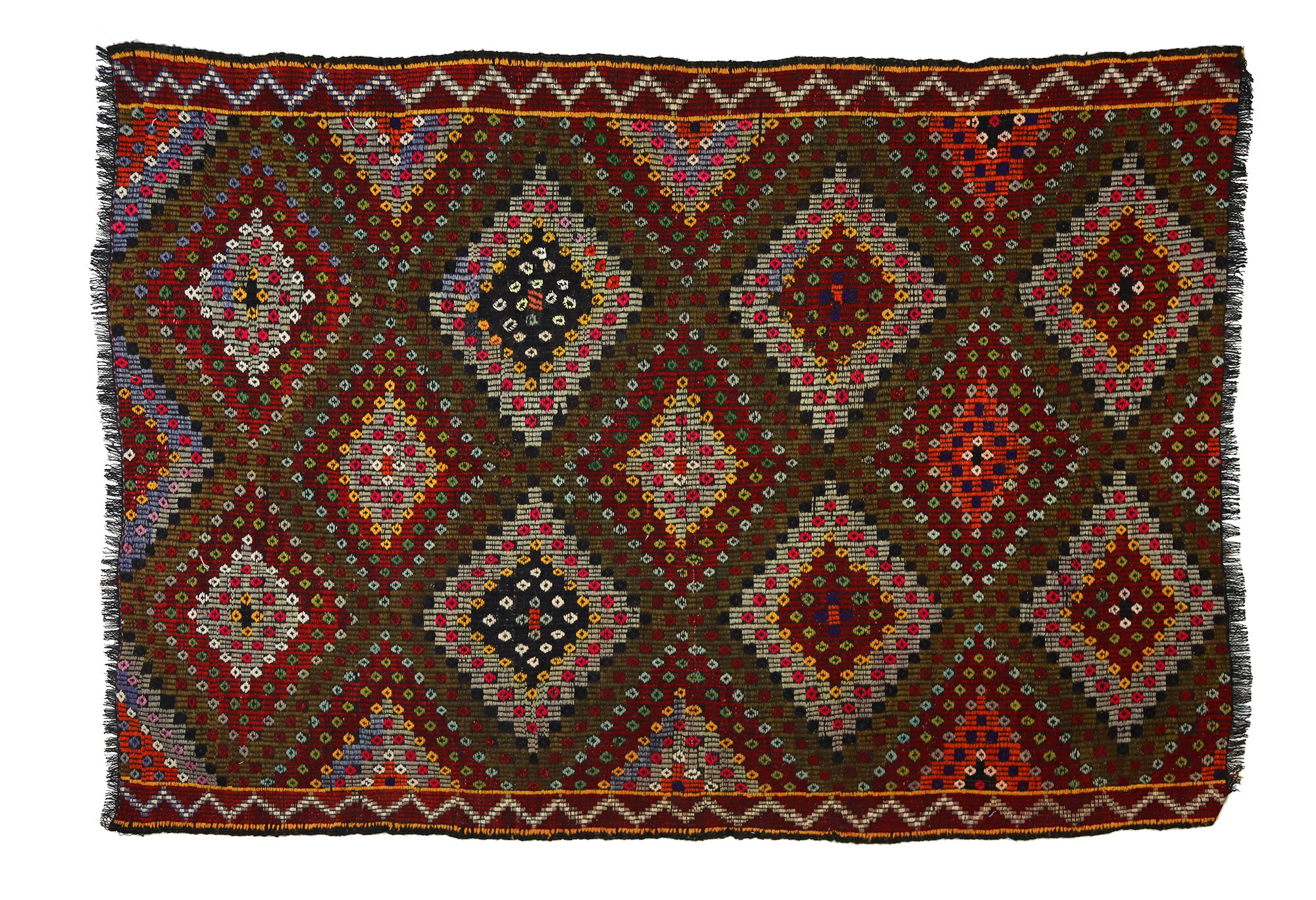 Anatolian handmade kilim rug 243 cm x 180 cm