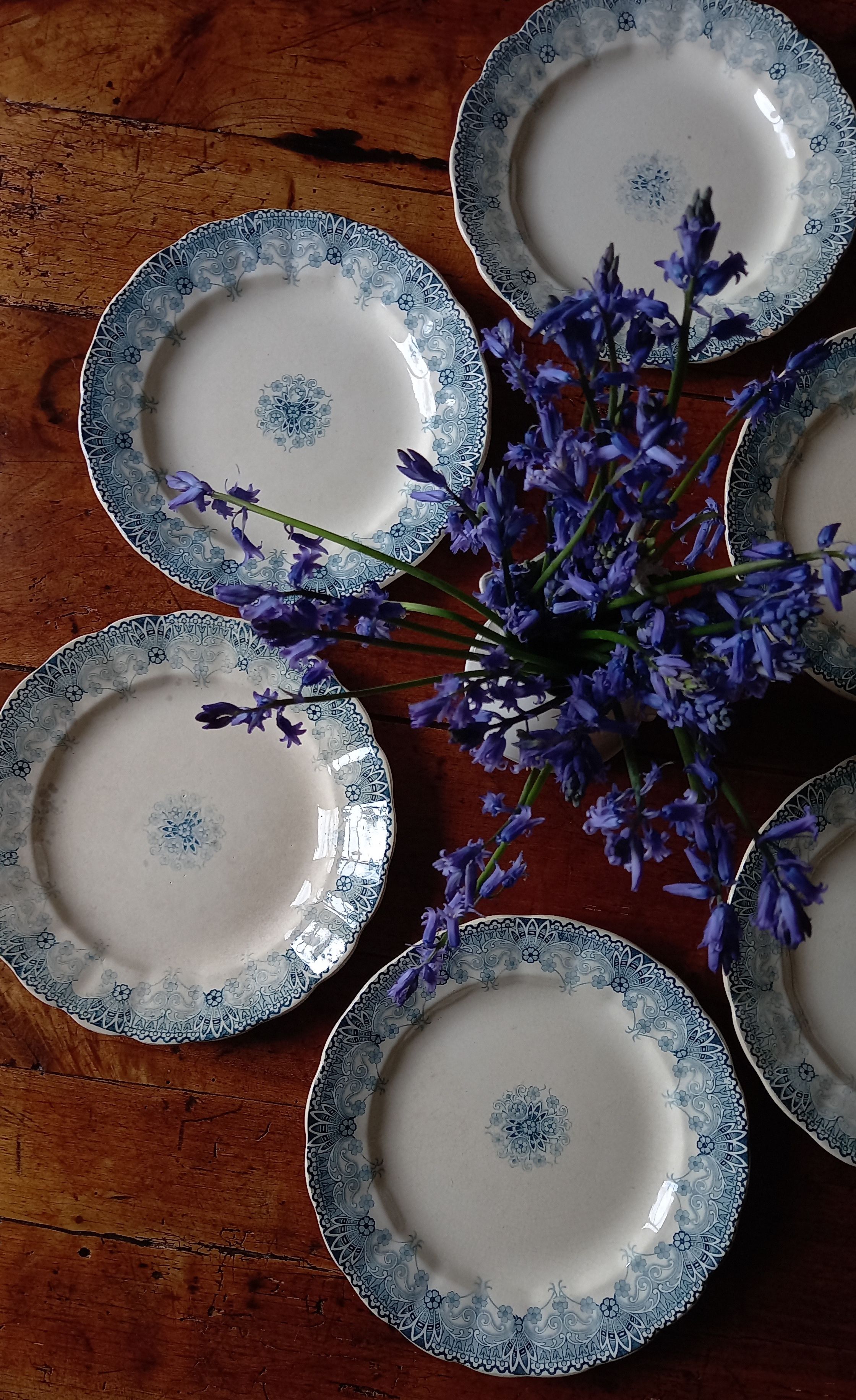 Set of 6 plates iron earth H Boulenger Choisy-le-Roi