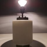 White Encased Glass Table Lamp with Three-Lighting Options, Italy