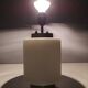 White Encased Glass Table Lamp with Three-Lighting Options, Italy