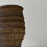 Vintage brown terracotta large vase, France, 1960.