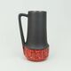 1960s vintage scheurich VASE model 411-25 matte brown glaze red pattern