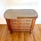Commode vintage rotin cannage