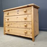 Scandinavian pine wood chest of drawers, 1980s