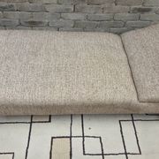 Daybed, vintage 1970s chaise longue with headrest.