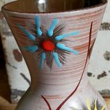 German ceramic vase west-germany with two flowers model n°1256