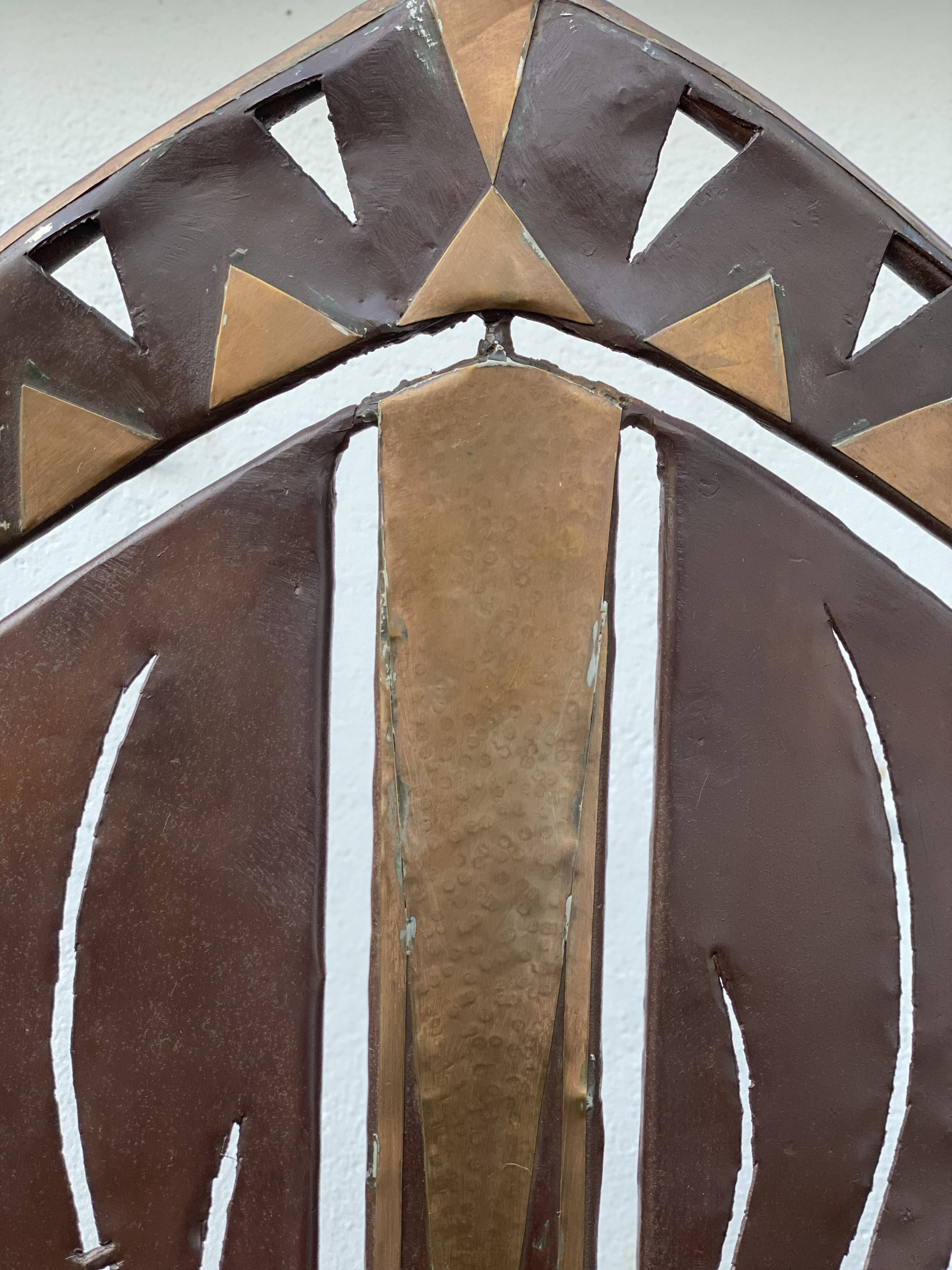 Art deco Cooper brass floor lamp