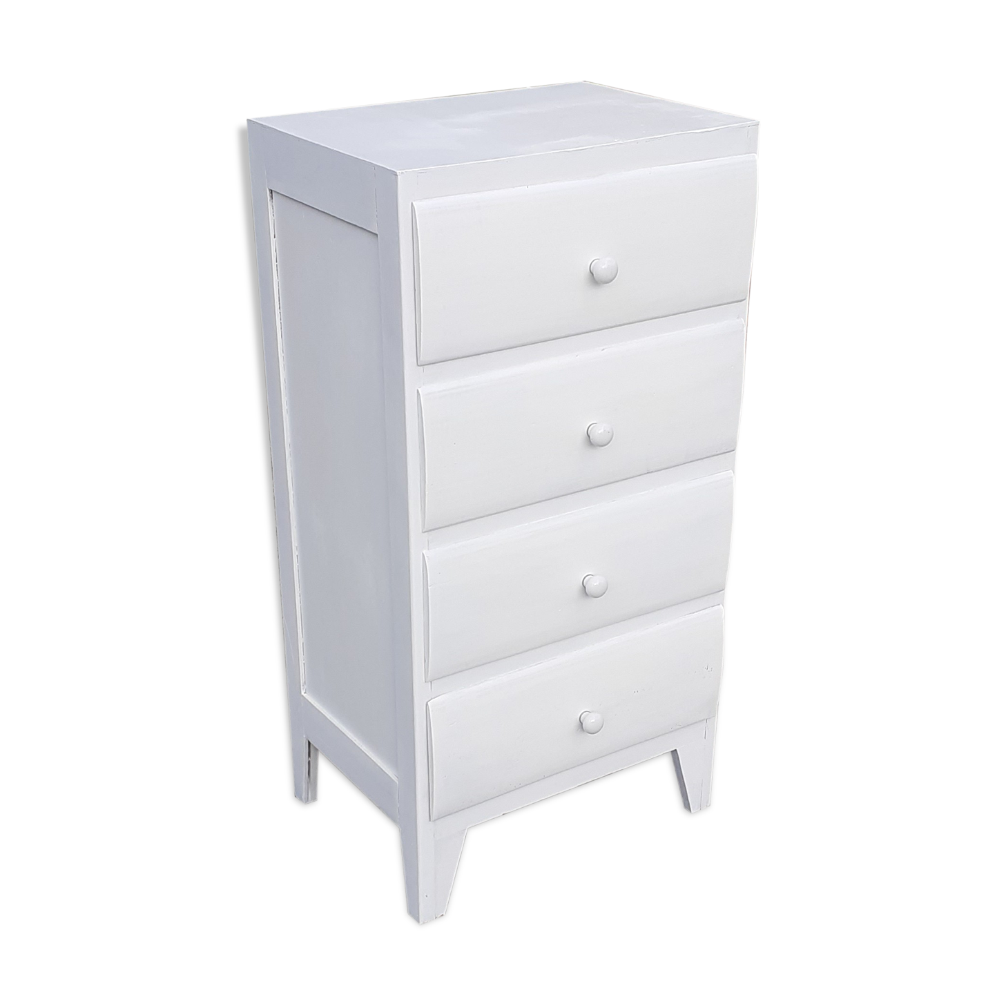 Chest of drawers 4 drawers feet compass white