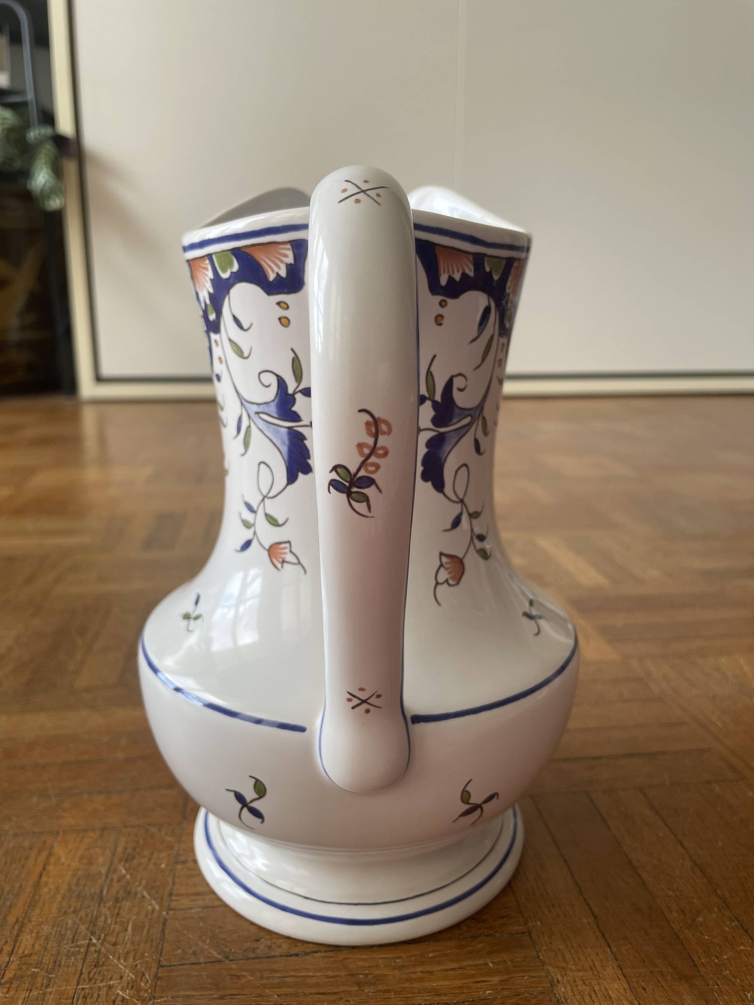 Large ceramic jug Old Rouen 1900