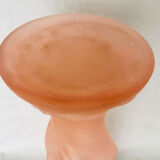 Torch vase and hand vintage frosted-looking glass