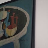 Huile sur toile signée Christian Duriaud - Nature Morte à la Rose, 1969