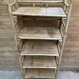 Foldable vintage bamboo bookcase