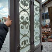 porte d'entrée vitrée en chêne