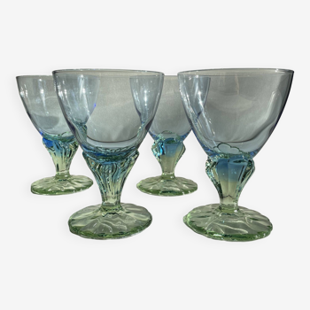 Ensemble de 4 verres à vin ou à eau vintage Bormioli Rocco Bahia