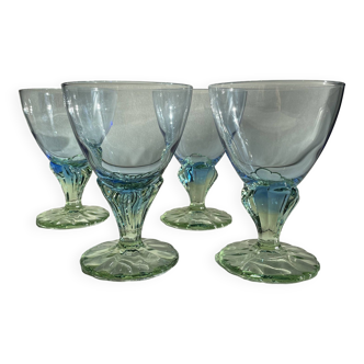 Ensemble de 4 verres à vin ou à eau vintage Bormioli Rocco Bahia