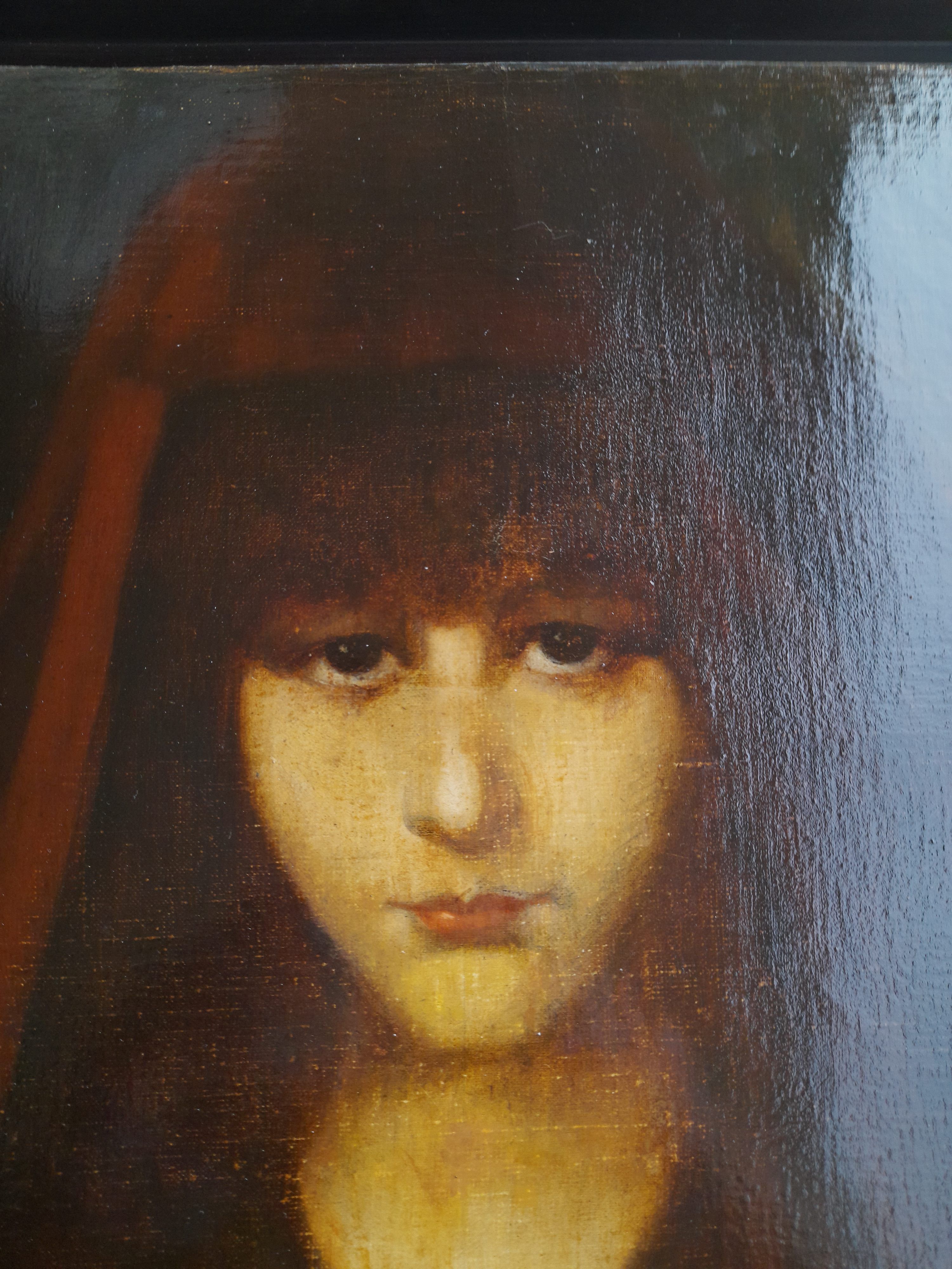 Toile & Cadre - Jeune Femme En Prière De Jean-Jacques Henner - Prêt à Accrocher - Décor Mural