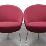 Ensemble de fauteuils vintage design Artifort violet, modèle Hanna