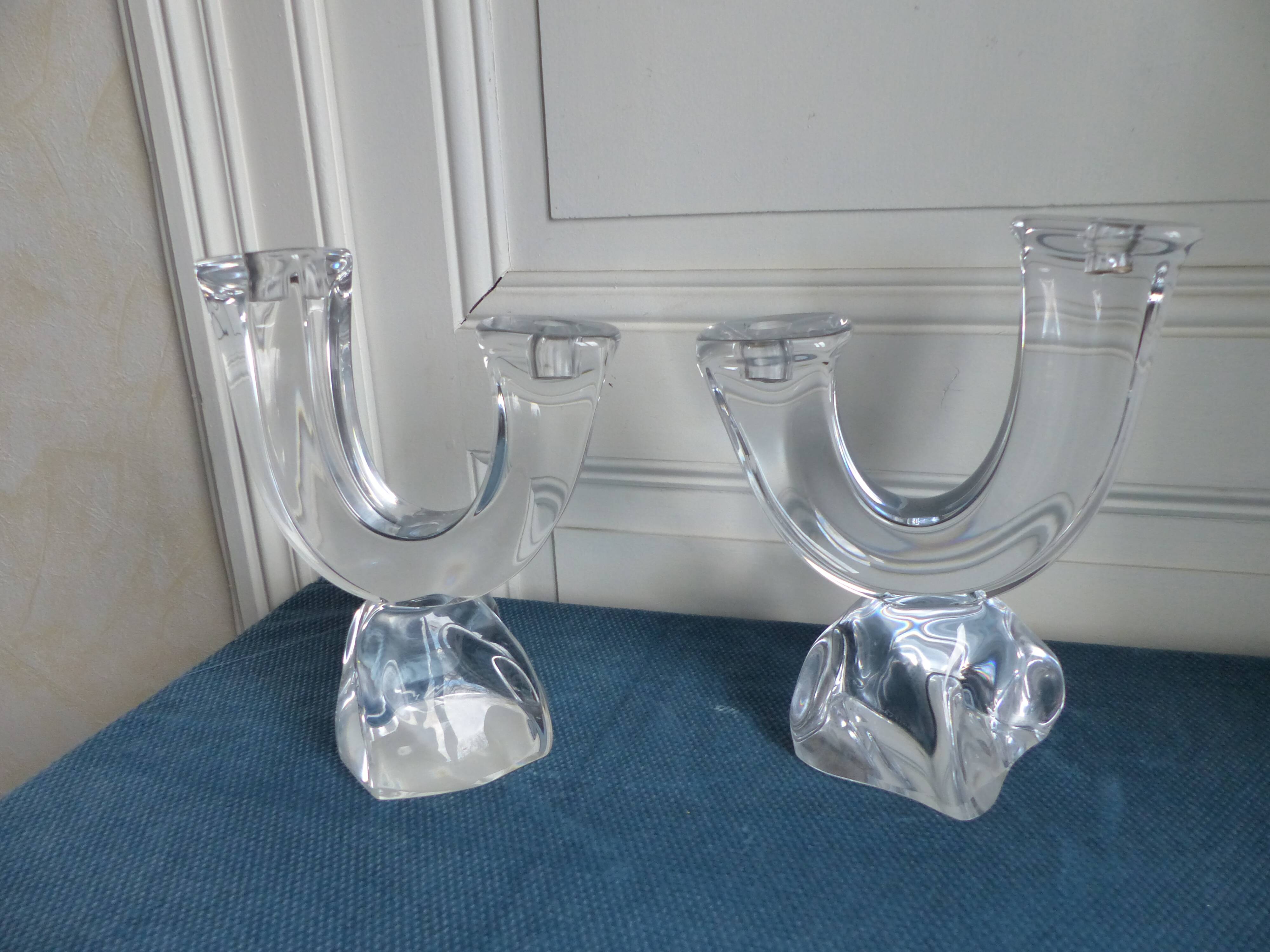 Two Daum France crystal chandeliers
