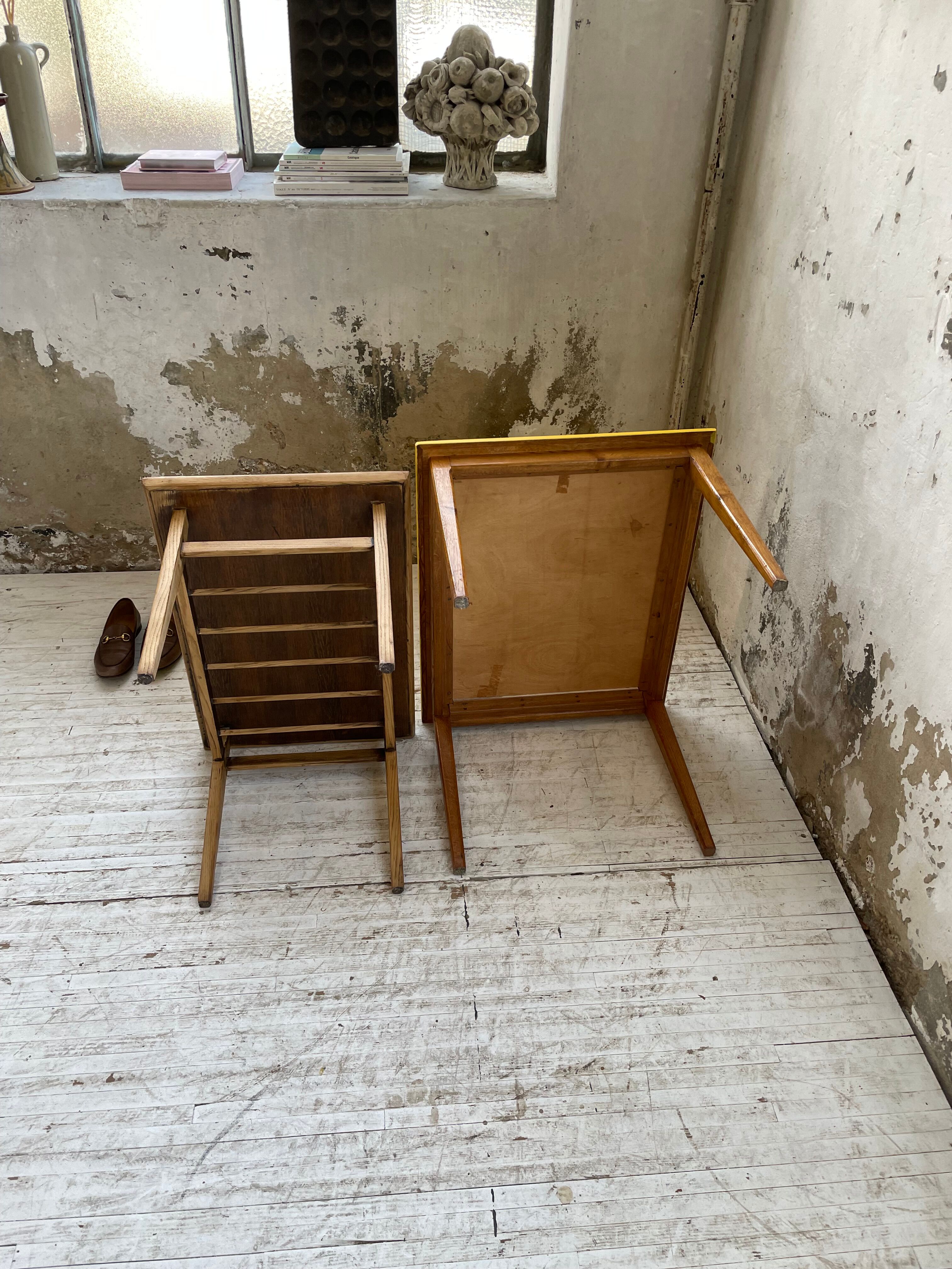 Duo de tables basses bois jaune
